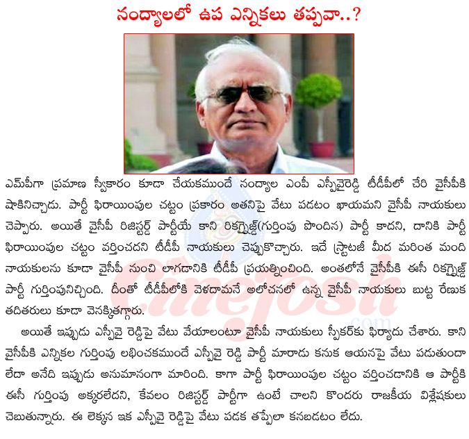 yvs subbha reddy joining tdp,nandyala mp yvs subbha reddy,re elections in nandyala,yvs subbha reddy suspended,loksabha speaker statement about yvs subbha reddy  yvs subbha reddy joining tdp, nandyala mp yvs subbha reddy, re elections in nandyala, yvs subbha reddy suspended, loksabha speaker statement about yvs subbha reddy